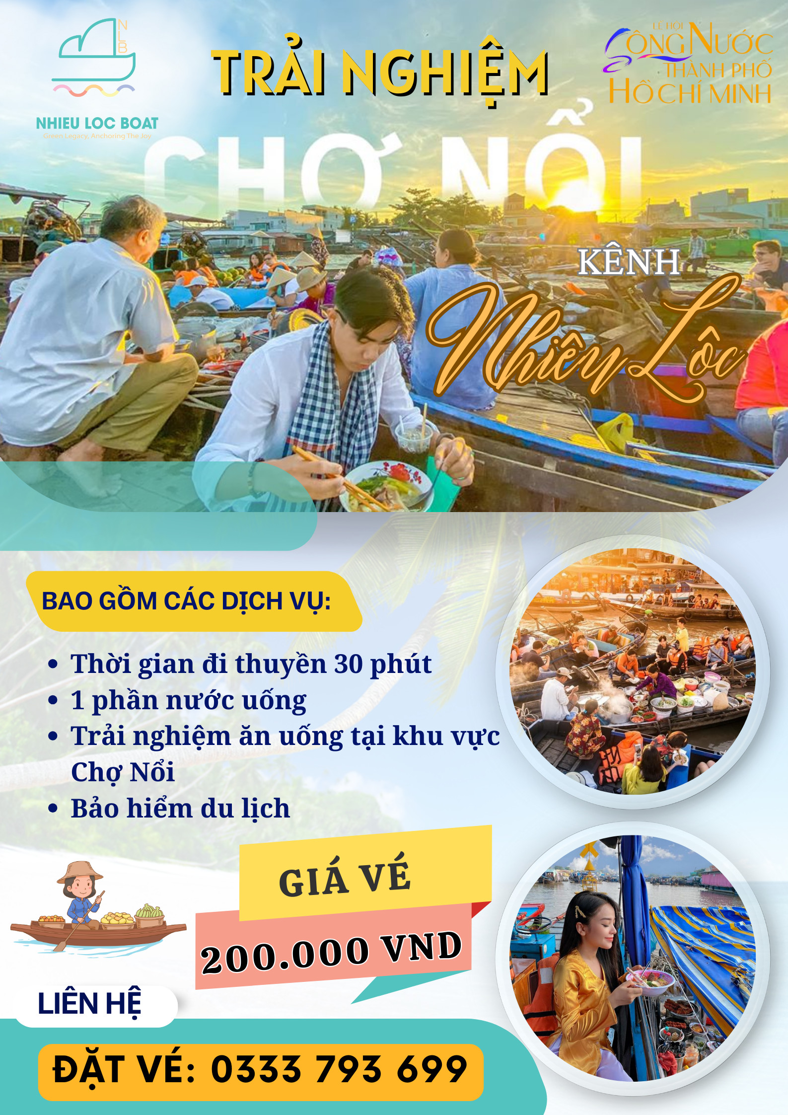 TRẢI NGHIỆM CHỢ NỔI KÊNH NHIÊU LỘC